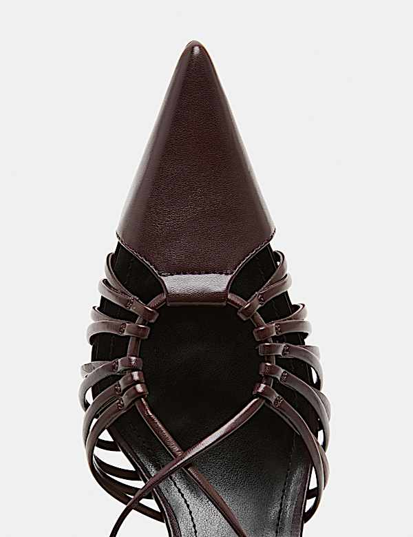 Strappy Stiletto Heel Pointed Court Shoes - AU