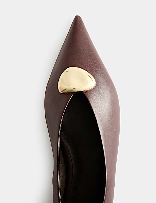 Trim Pointed Toe Ballet Pumps - JE