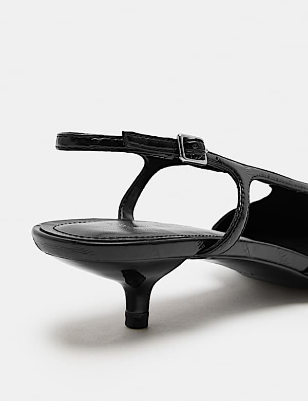 Ankle Strap Kitten Heel Pointed Slingback Shoes - AU