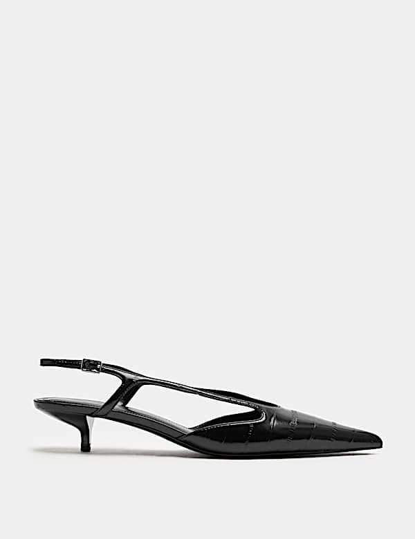 Ankle Strap Kitten Heel Pointed Slingback Shoes - AU
