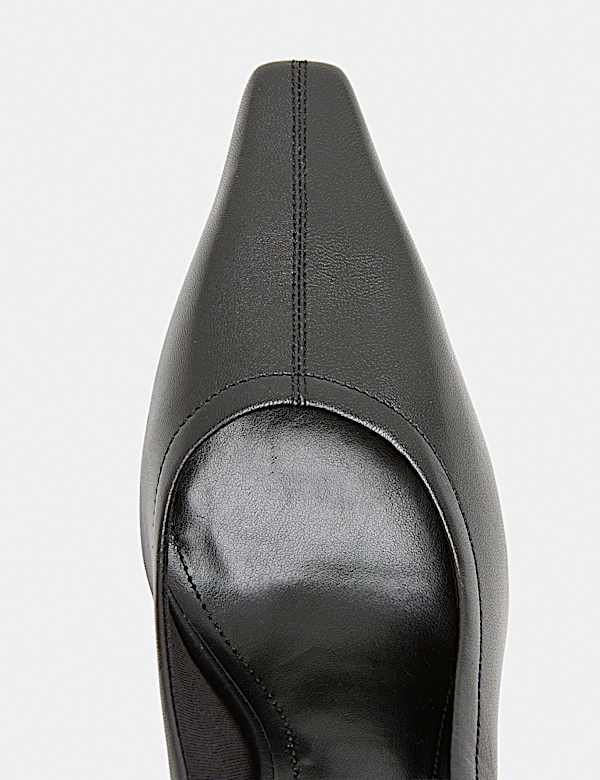 Leather Stiletto Heel Chisel Toe Court Shoes - MV