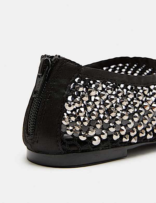 Leather Gem High Vamp Flat Shoe - TW