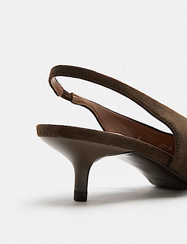 Kitten Heel Pointed Slingback Shoes - IT