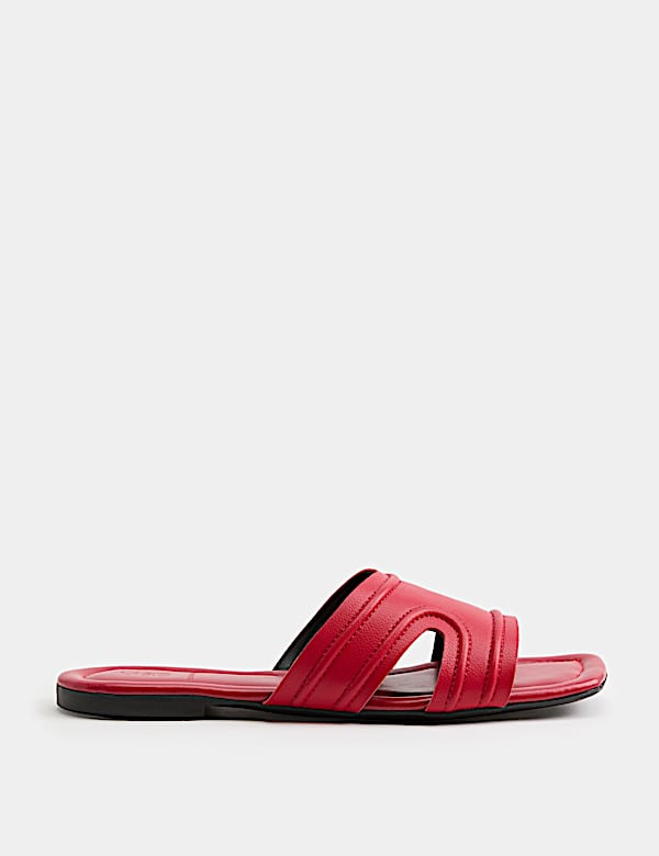 Leather Flat Mules - VN