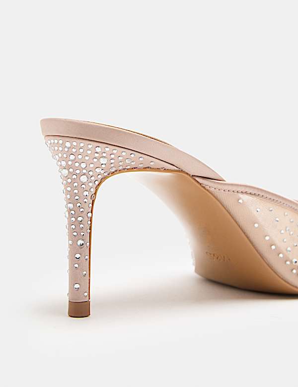 Embellished Stiletto Heel Pointed Toe Mule - AU