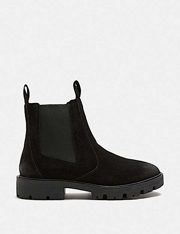 Leather Chelsea Boots With Block Heel - US