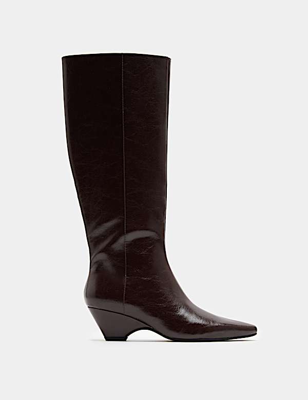 Bottes hauteur genou &agrave; talons compens&eacute;s - LU