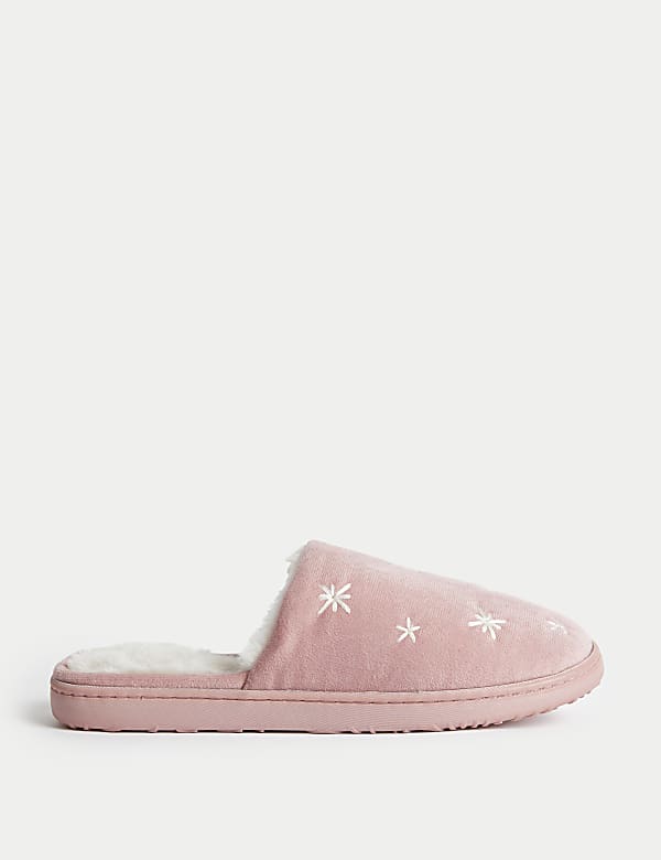 Embroidered Mule Slippers MIDNIGHT NAVY Slippers M S CA