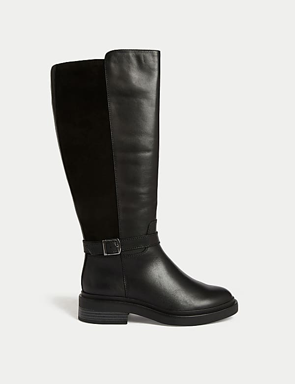 Wide Fit Leather Riding Knee High Boots TAN Boots M S FR