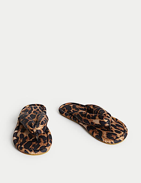 Leopard Print Slider Slippers - PT