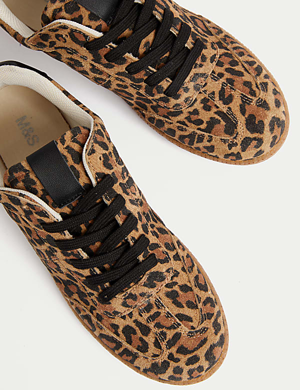 Leather Leopard Print Trainers - ES