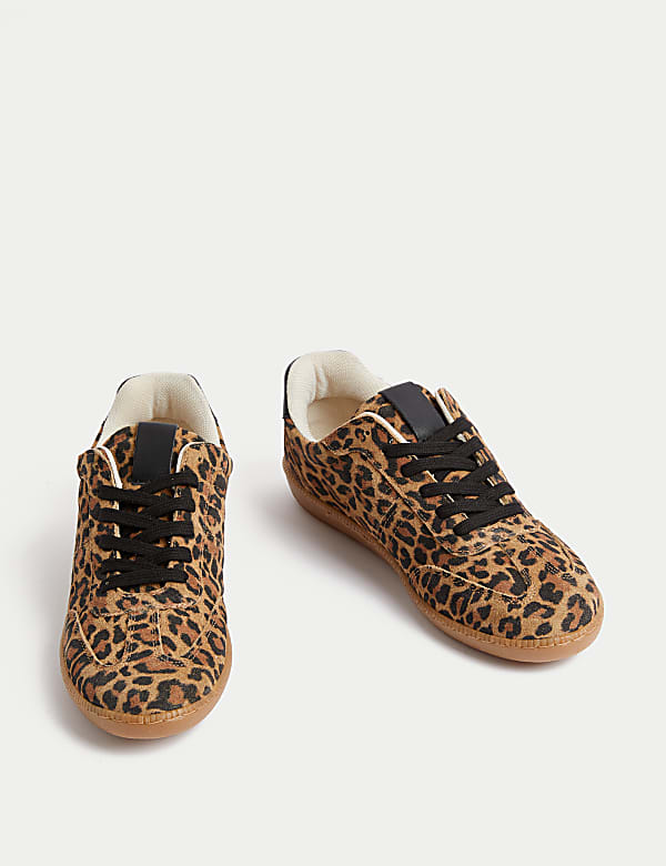 Leather Leopard Print Trainers - ES