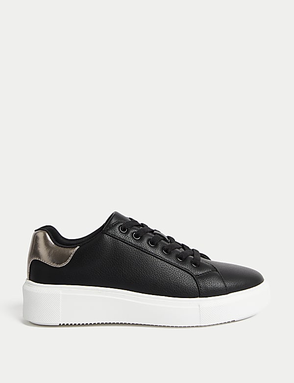 Black trainers platform clearance