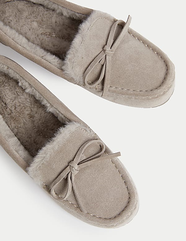 Suede Moccasin Slippers - GR