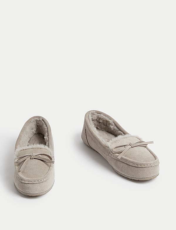 Suede Moccasin Slippers - GR