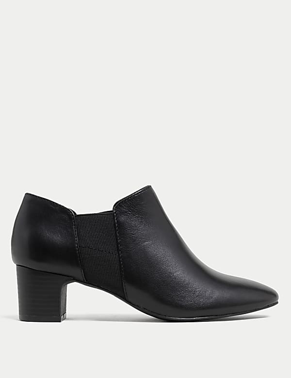 Leather Block Heel Shoe Boots - AU