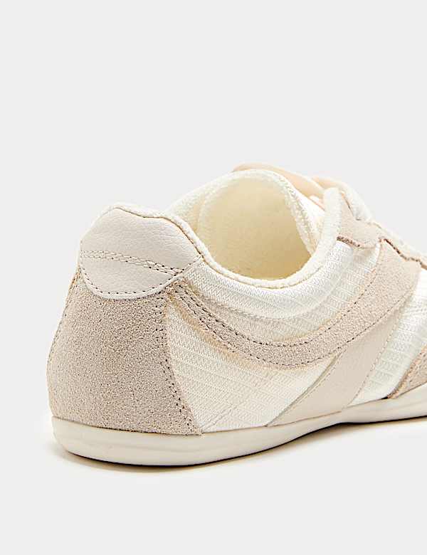 Leather Mix Side Detail Retro Runner Trainers - GR
