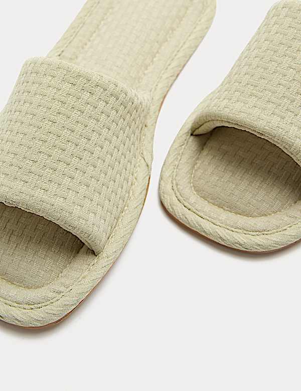 Woven Open Toe Slider Slippers - GR
