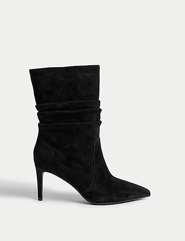 Suede Stiletto Heel Pointed Ankle Boots - AU