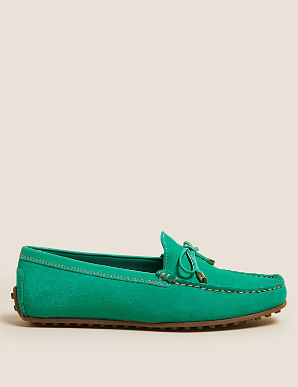 Wide Fit Leather Bow Boat Shoes