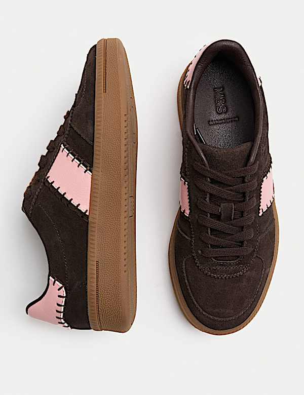 Suede Side Detail Platform Trainers - JO