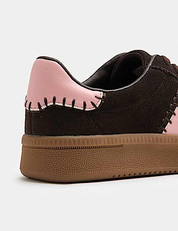 Suede Side Detail Platform Trainers - JO
