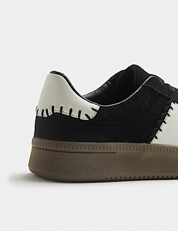 Suede Side Detail Platform Trainers - JO
