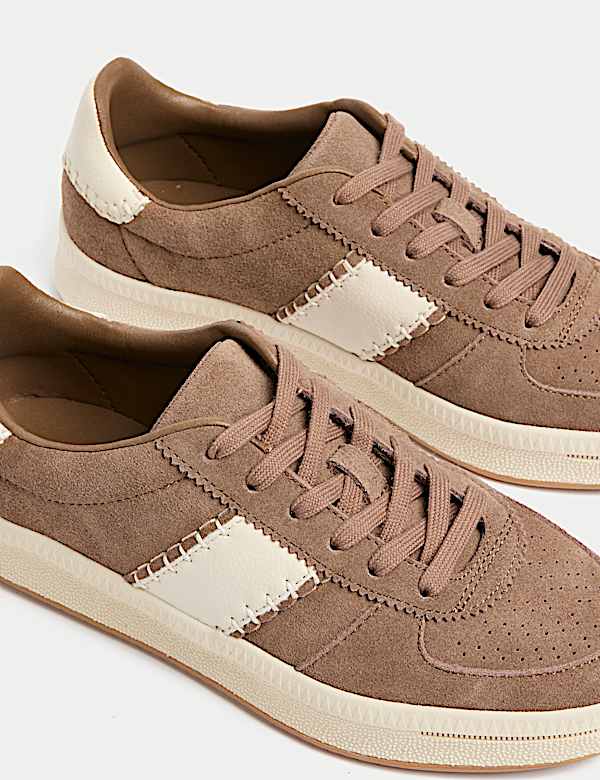 Suede Side Detail Platform Trainers - LU