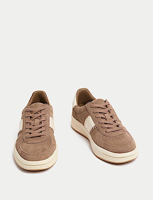 Suede Side Detail Platform Trainers - LU