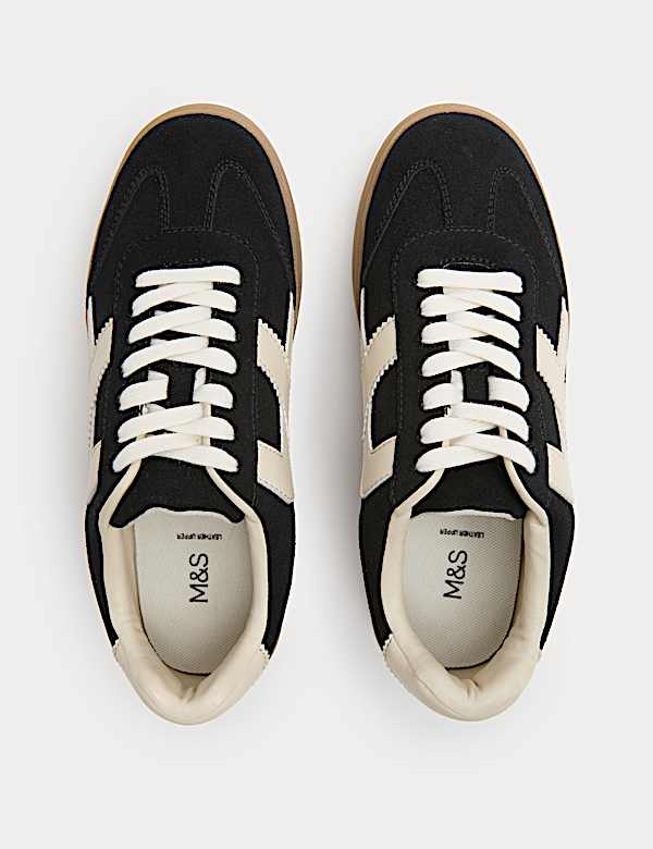 Suede Side Detail Platform Trainers - AU