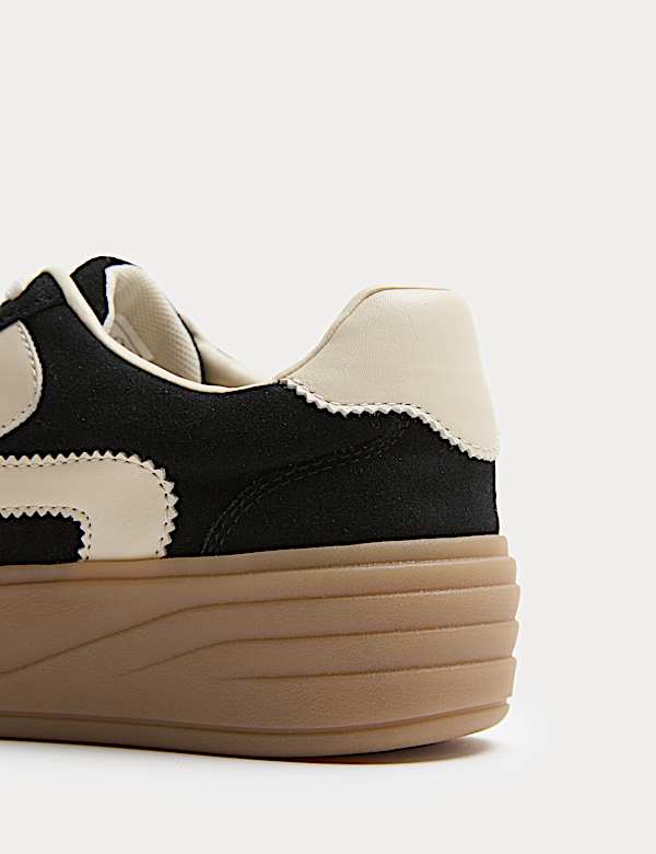 Suede Side Detail Platform Trainers - AU