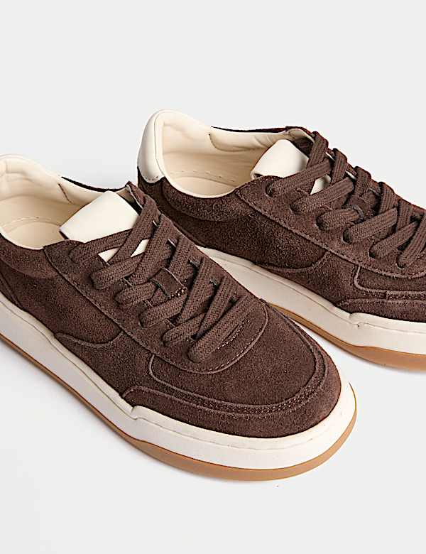 Suede Lace Up Skate Trainers - HR