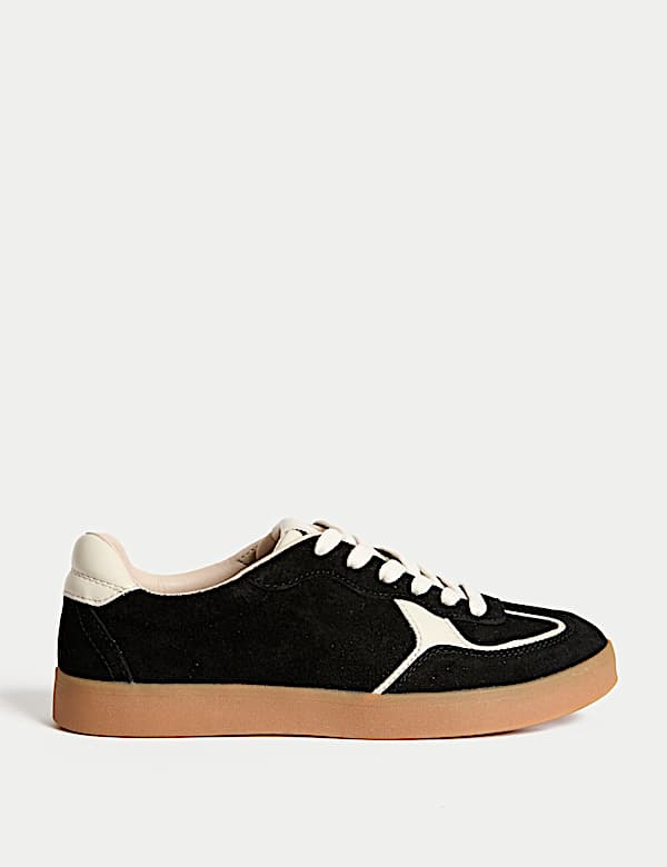 Suede Lace-Up Retro Trainers - GR