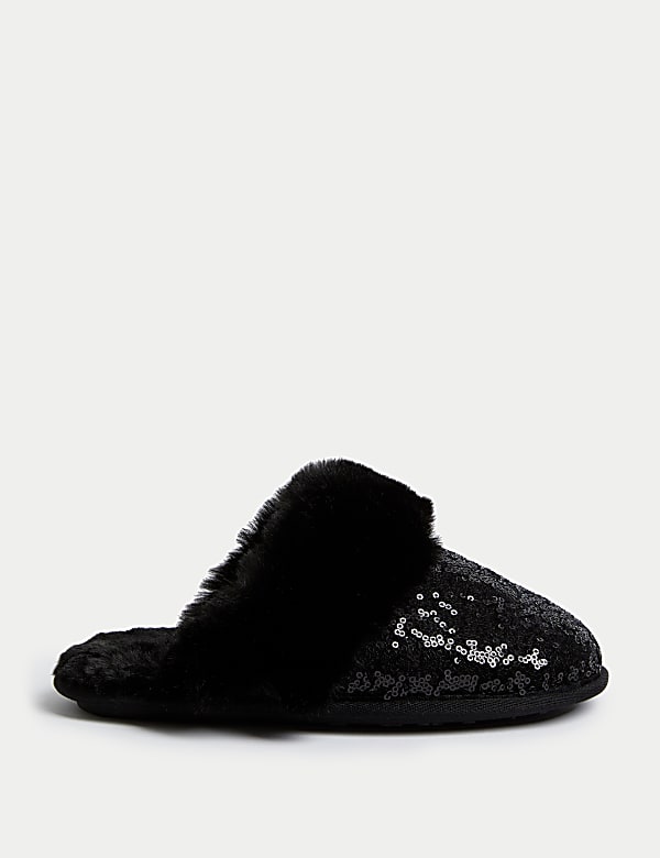 Sparkly mule slippers hotsell