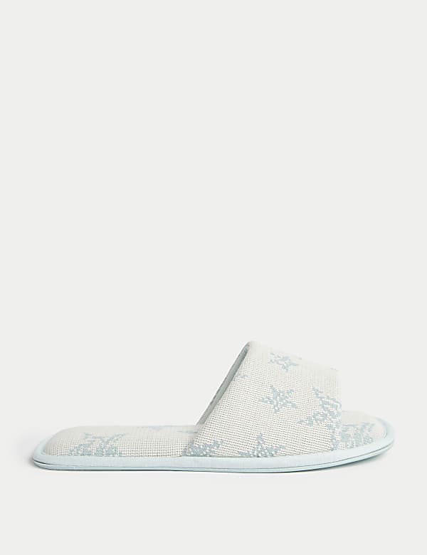 Printed Open Toe Mule Slippers - AT