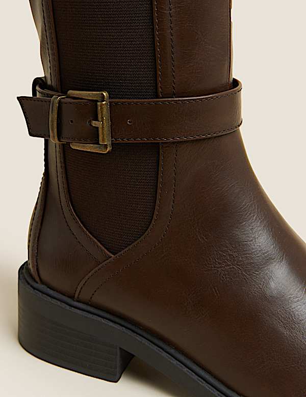 Buckle Knee High Boots