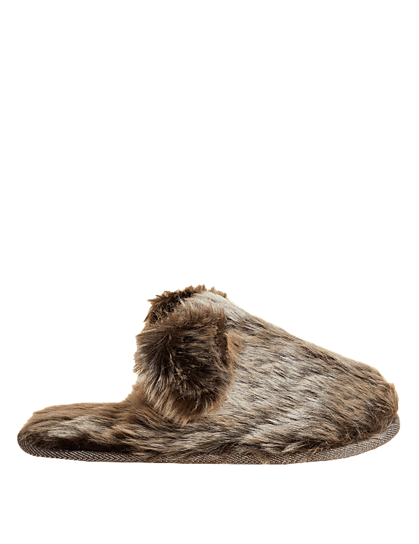 Faux Fur Mule Slippers