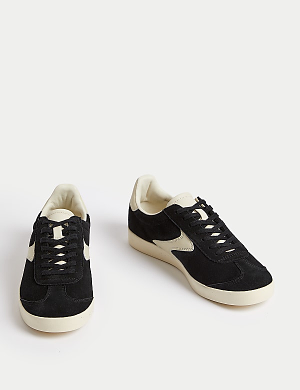 Suede Lace Up Side Detail Trainers - IS