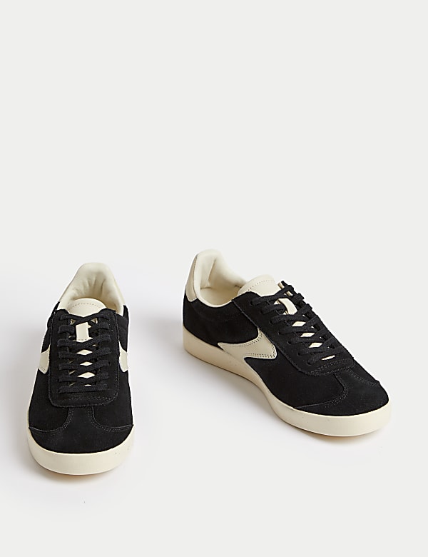 Suede Lace Up Side Detail Trainers - RS