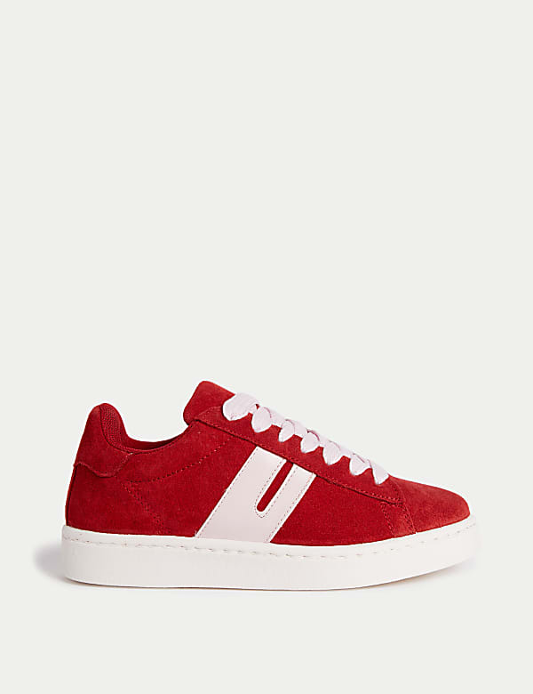 Suede Lace Up Chunky Trainers RED MIX Trainers M S GR