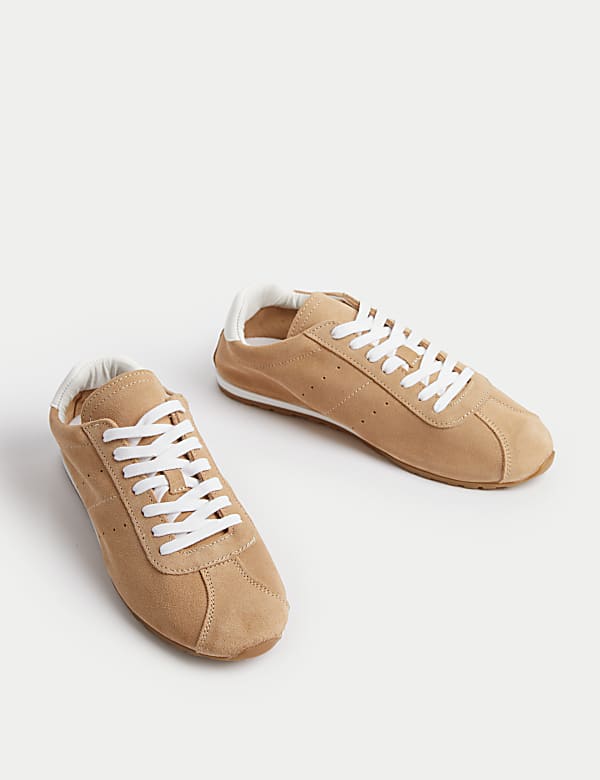 Unlined Suede Lace Up Trainers - UA