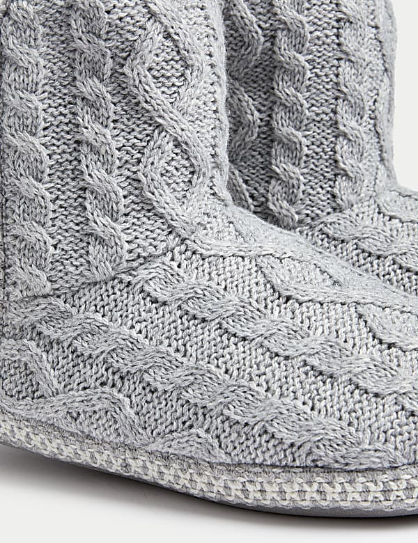 Cable Knit Slipper Boots - GR