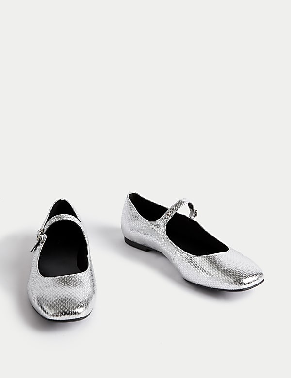 Metallic Flat Ballet Pumps - HU