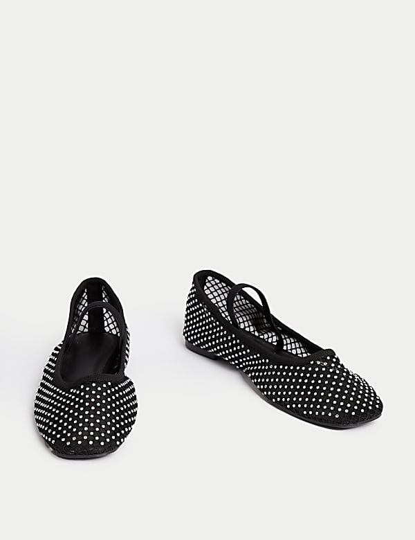Sparkle Flat Ballet Pumps - CZ