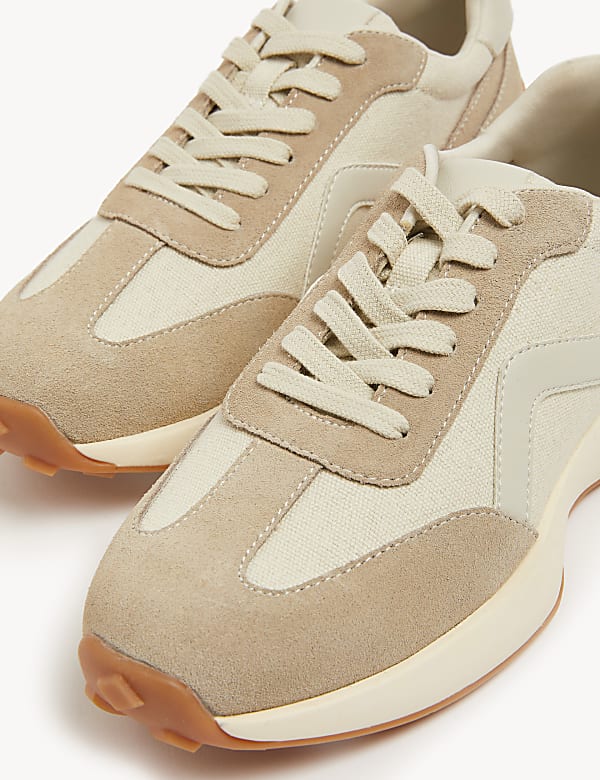 Leather Lace Up Side Detail Trainers - CH