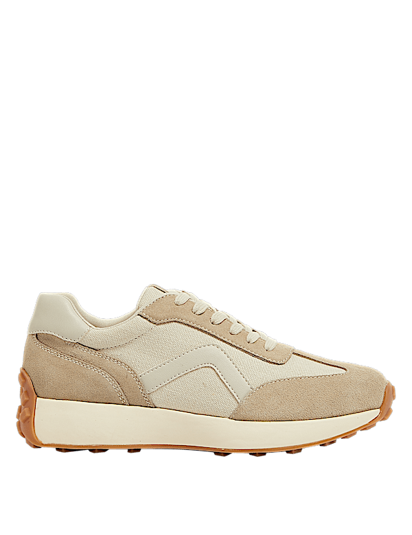 Leather Lace Up Side Detail Trainers