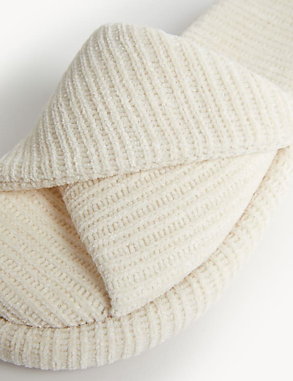 Knitted Flat Mule Slippers