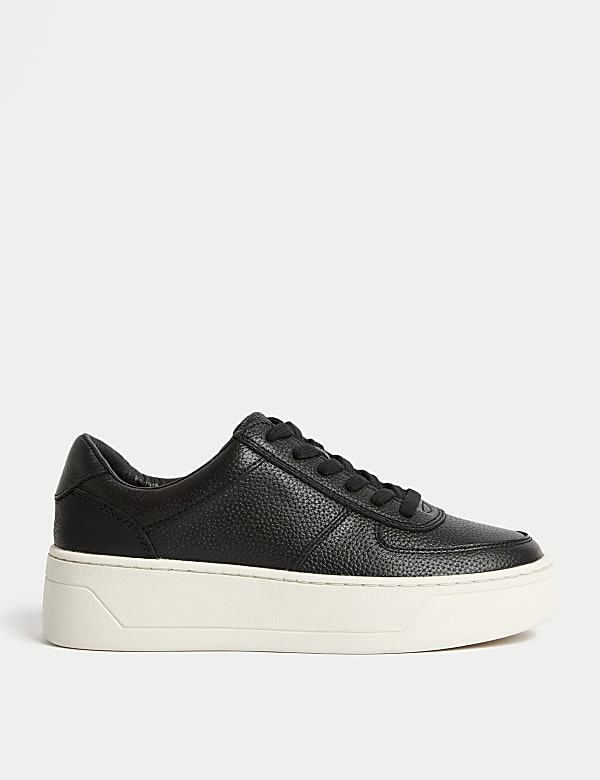 Leather Lace Up Chunky Trainers - FI