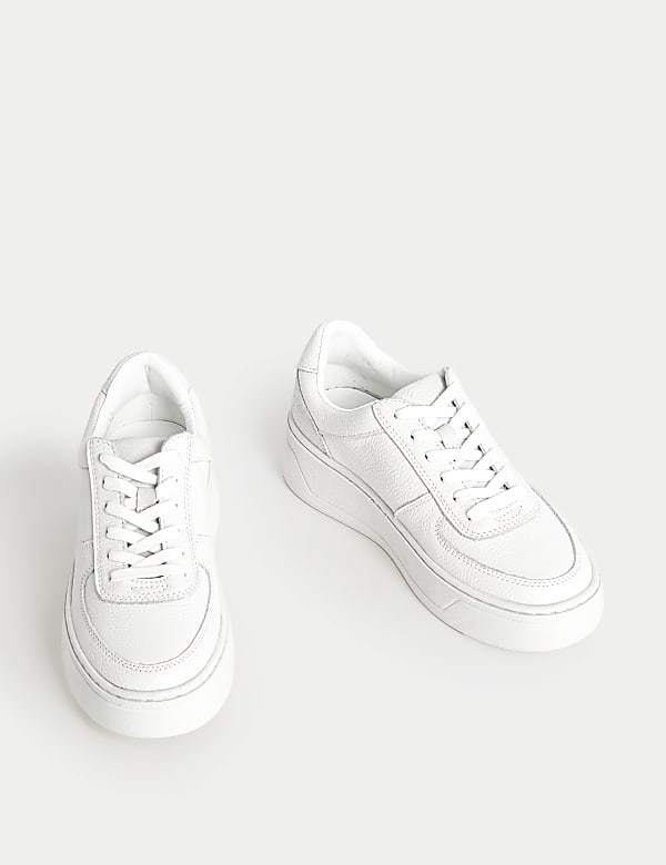 Leather Lace Up Chunky Trainers - FI