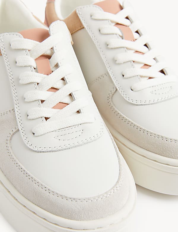 Leather Lace Up Chunky Trainers
